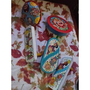 Vintage Spinning Party Tin Crank Noise Makers x5